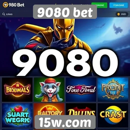 Variedade de jogos disponíveis em 9080 bet